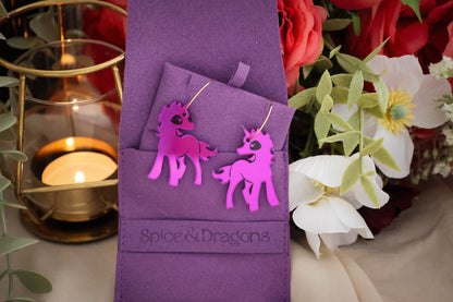 Purple Unicorn Earrings