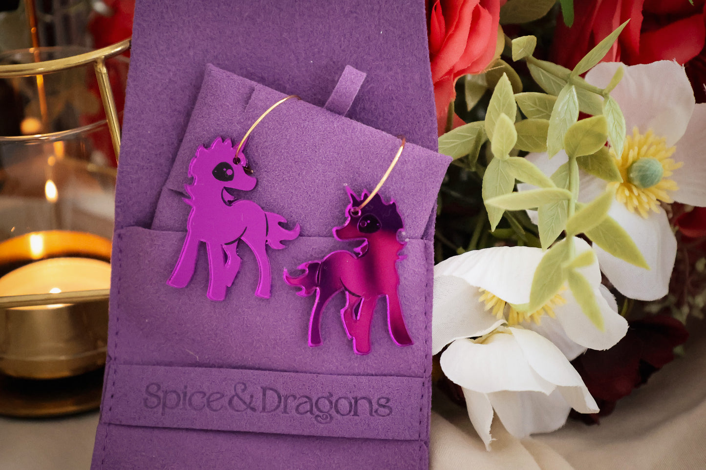 Purple Unicorn Earrings