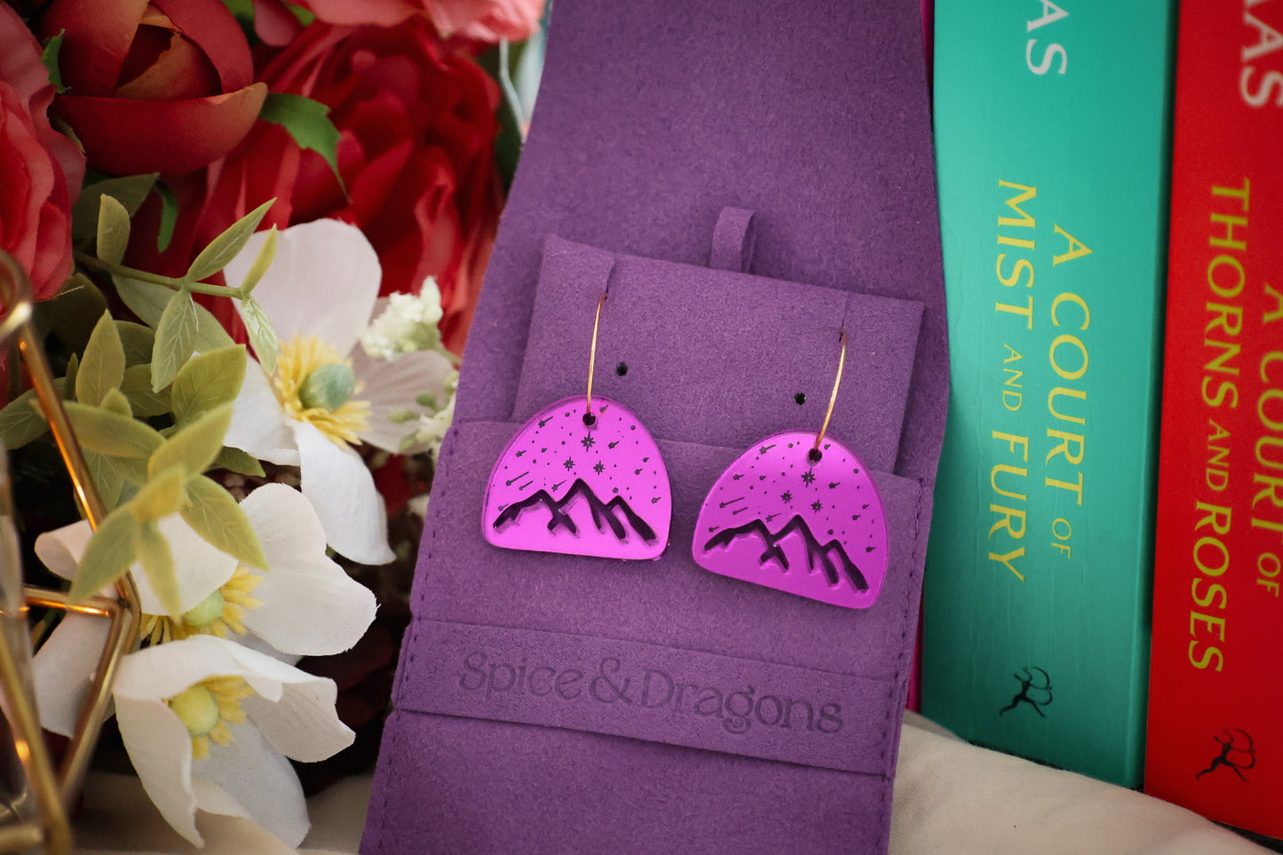 Raining Stars Earrings - Purple or Blue