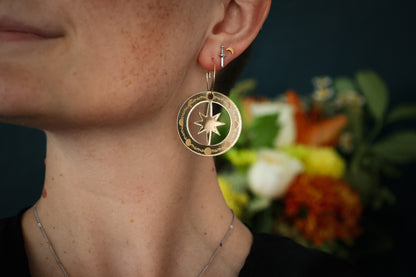 A Star Between Moons Earrings - Choose Your Colour