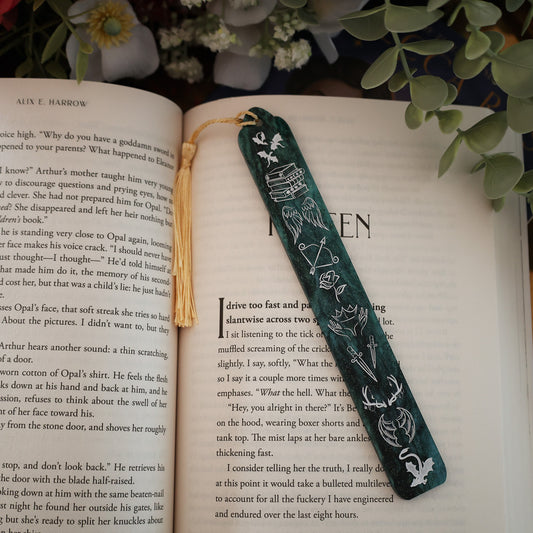 Acrylic Bookmark - Fantasy Icons - Emerald - Bookish Gifts