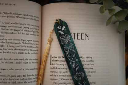 Handmade Acrylic Bookmark - Fantasy Icons - Emerald - Bookish Gifts