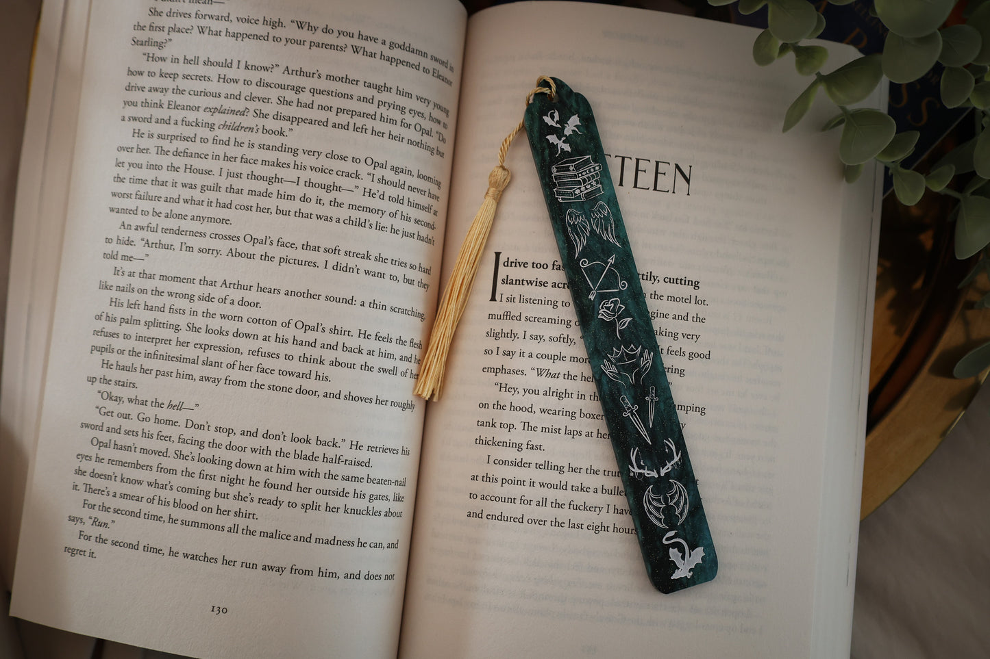 Handmade Acrylic Bookmark - Fantasy Icons - Emerald - Bookish Gifts