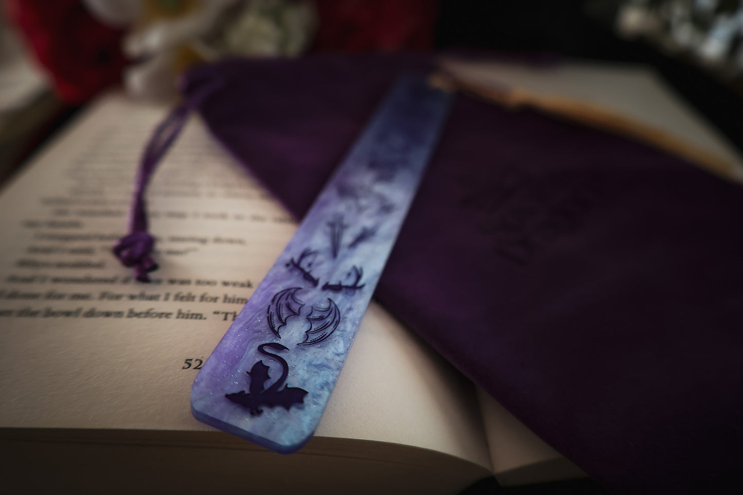 Handmade Acrylic Bookmark - Fantasy Icons - Purple - Bookish Gifts