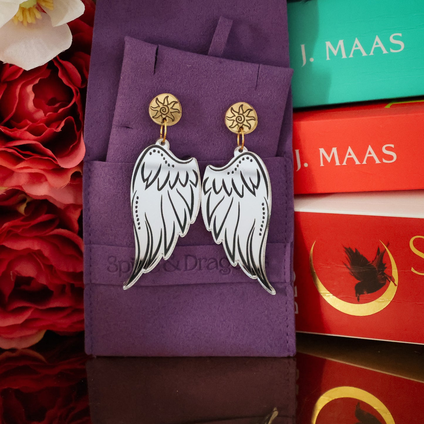 Angel Wings Dangle Earrings - Light or Dark