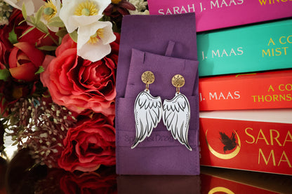 Angel Wings Dangle Earrings - Light or Dark