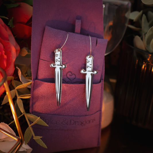 Dagger Hoop Earrings | Handmade Fantasy Weapon Jewellery