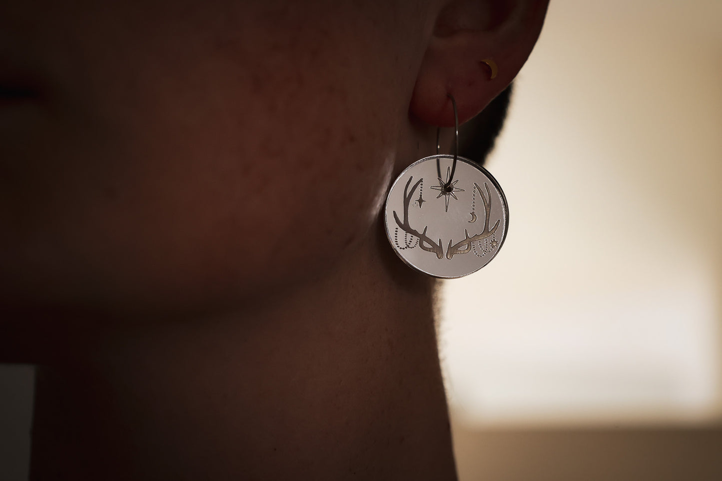 Celestial Antler Hoop Earrings - Choose Your Colour