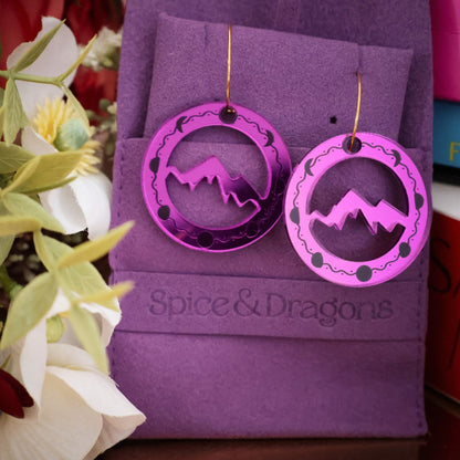 Moons & Mountains Earrings - Choose Your Colour